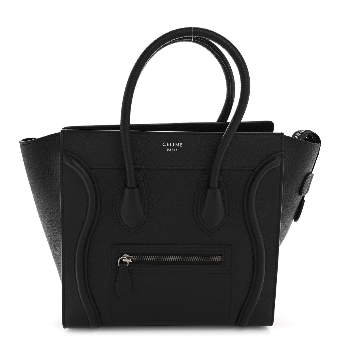 Drummed Calfskin Micro Luggage Black