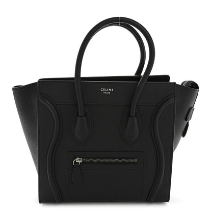 Drummed Calfskin Micro Luggage Black