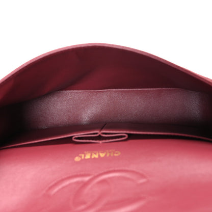 Caviar Quilted Medium Double Flap Dark Pink