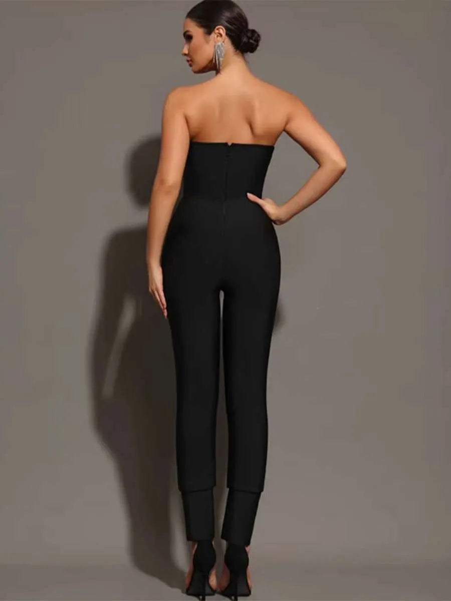 Carina Sparkling Diamond Sexy Jumpsuit