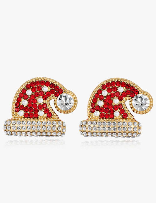 Trendy Enamel Christmas Theme Rhinestone Dangle Earring