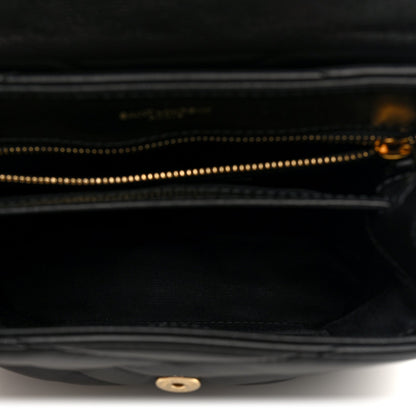 Calfskin Y Quilted Monogram Toy Loulou Crossbody Bag Black