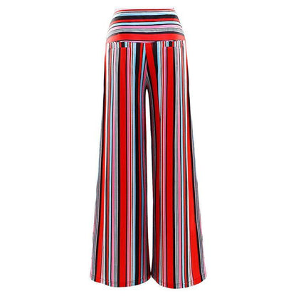 New Loose Striped Printed Trousers Flared Wide-Leg Pants