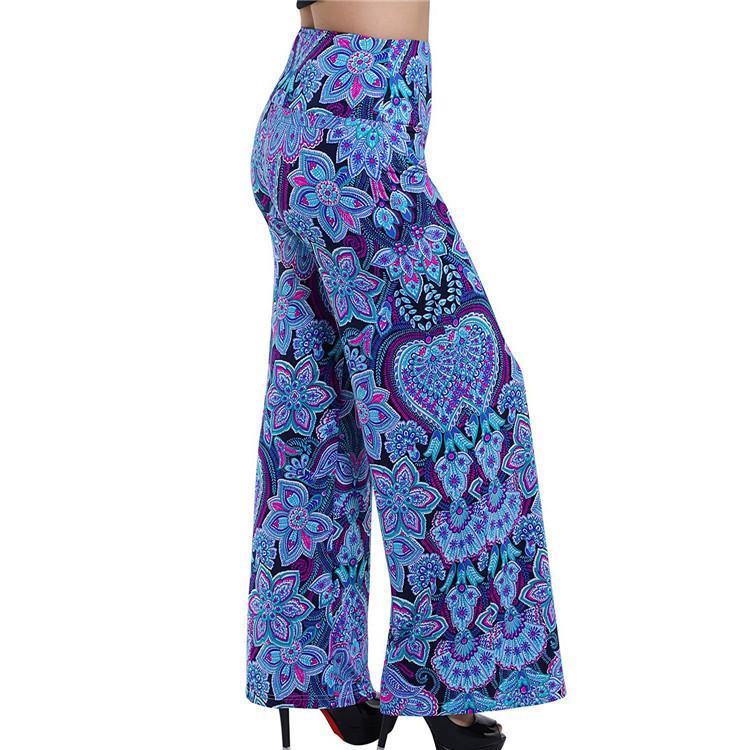 New Loose Striped Printed Trousers Flared Wide-Leg Pants