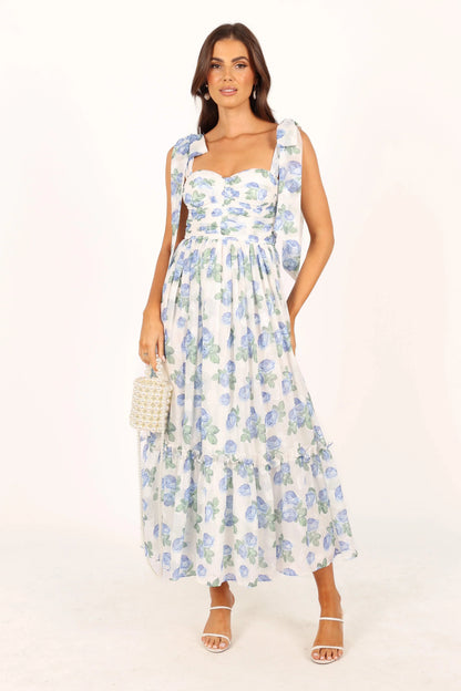 Floret Midi Dress - Blue