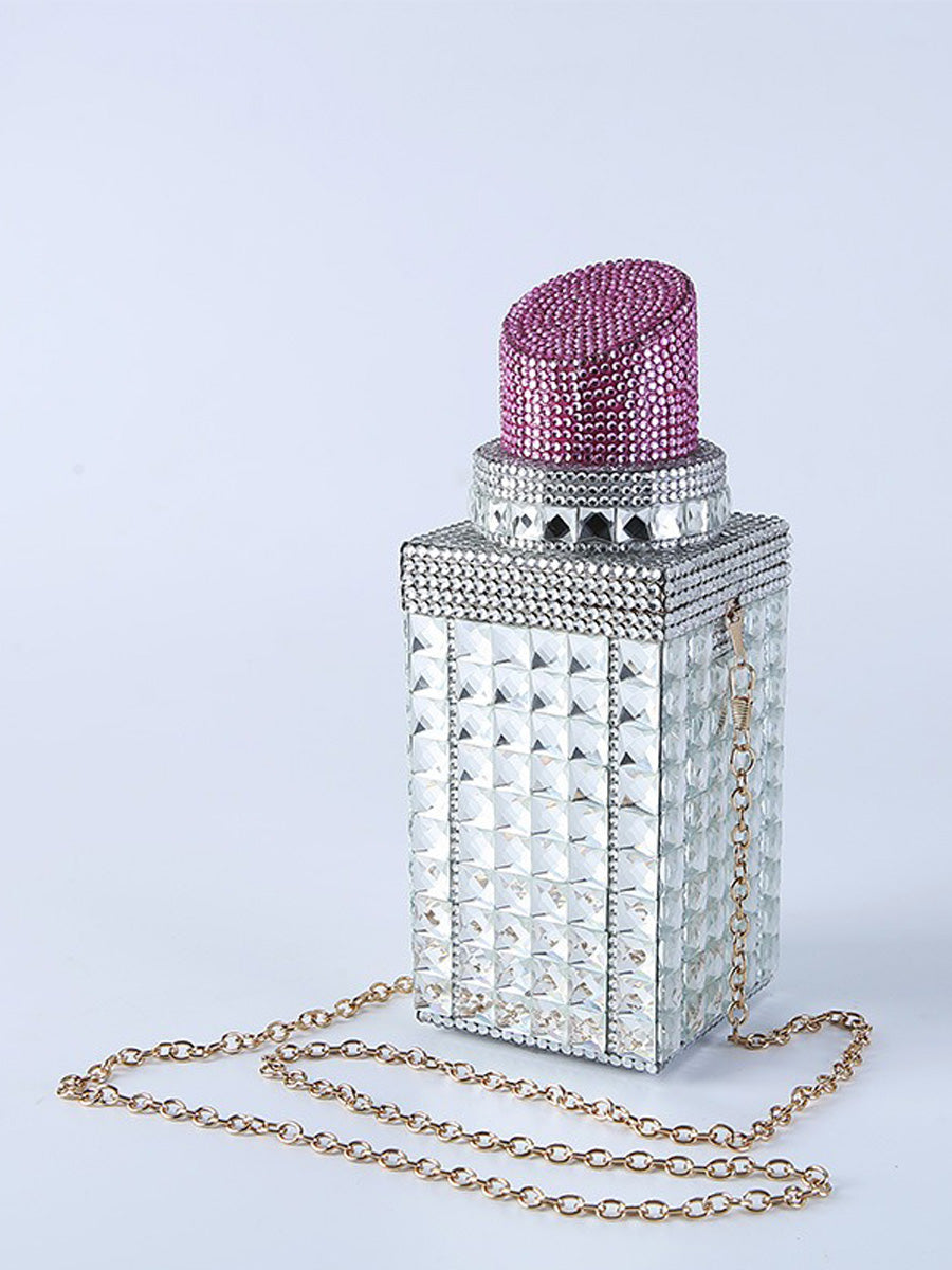 Flora Rhinestone-Embellished Lipstick-Shaped Bag