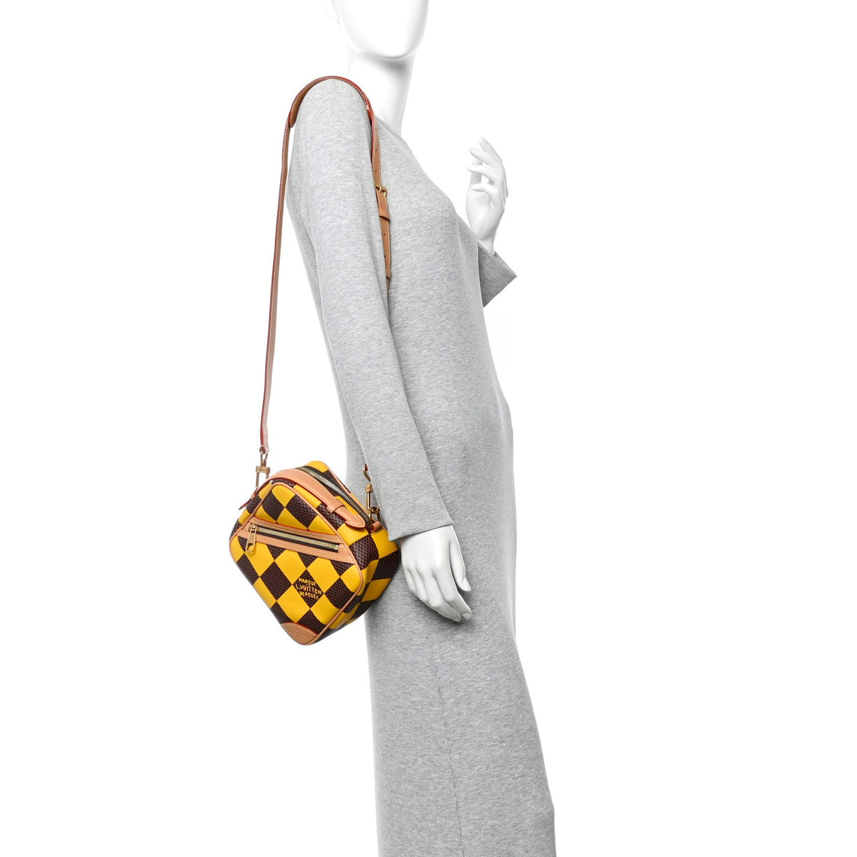 Damier Pop Chess Messenger Jaune Mat