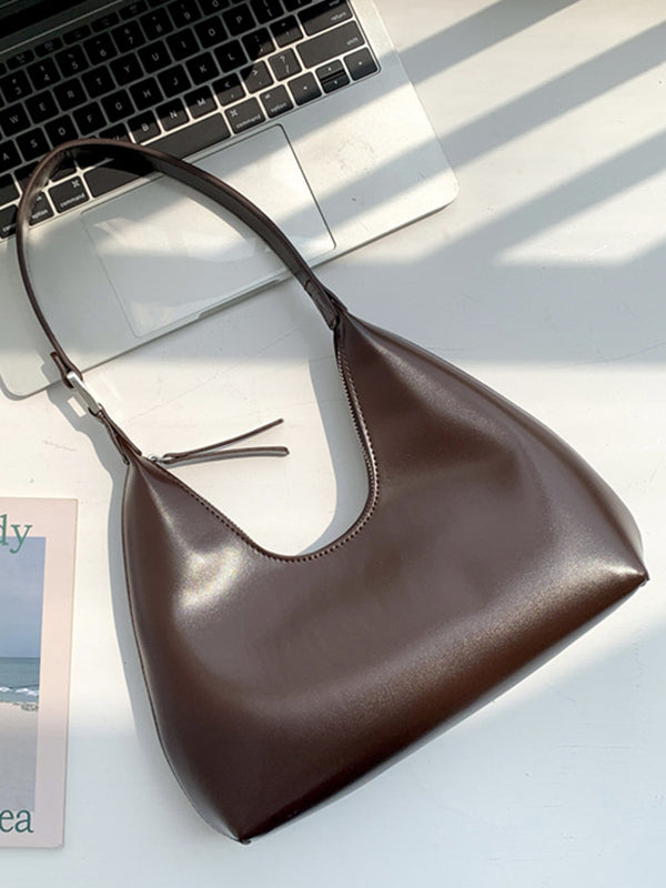 Geometric Split-Joint Zipper Shoulder Bags Handbags