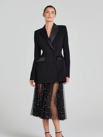 Naomi Double-breasted Blazer In Black