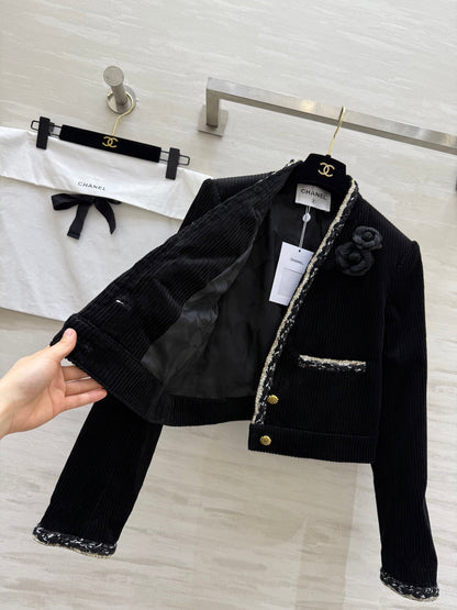 CC FW 25/26 Corduroy Jacket Black White Tweed 343352