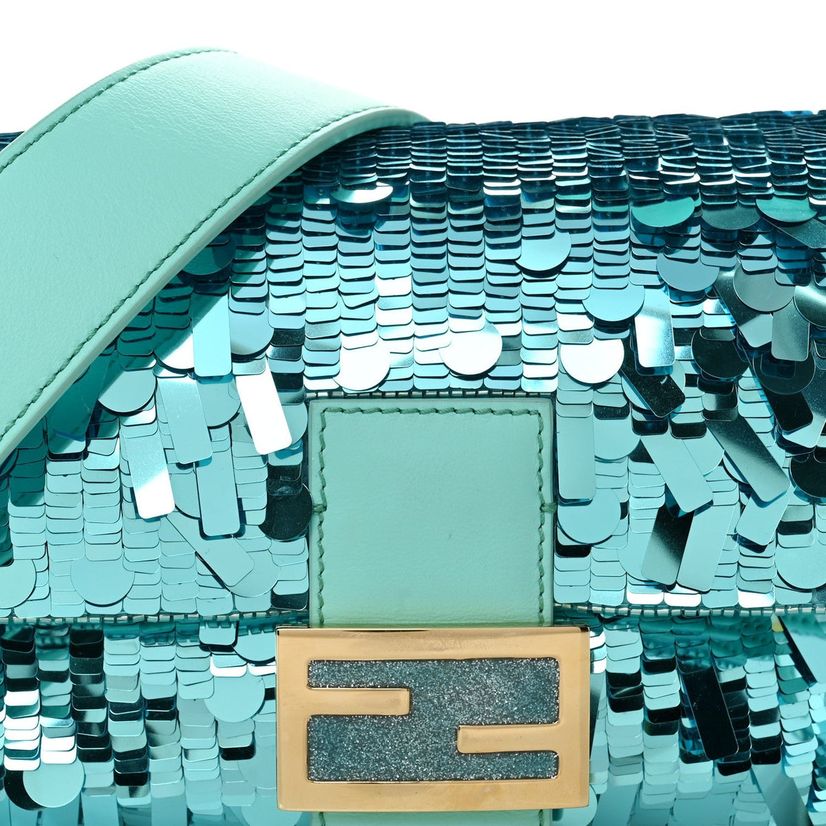 Sequin Paillettes Vitello Grace Sex and the City Baguette Spring Turquoise