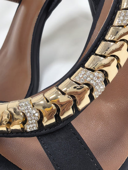 Eloise Rhinestone Side Cutout High-Heeled Sandals