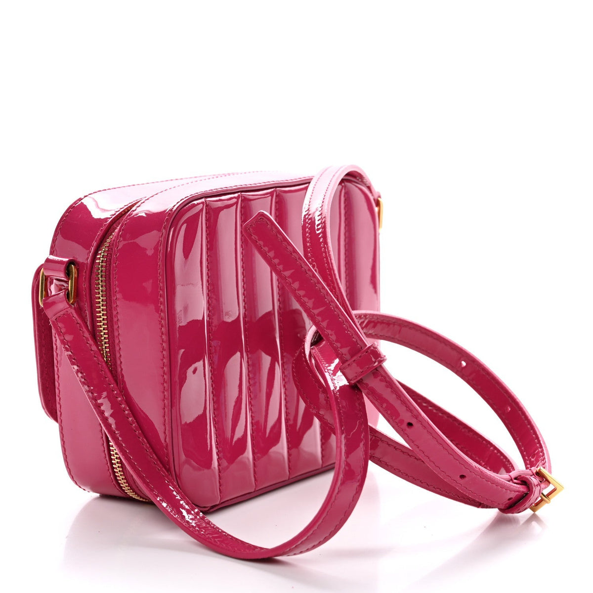 Patent Matelasse Monogram Toy Vicky Camera Bag Freesia