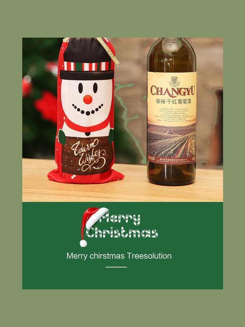 2018 Christmas Decorations Red Wine Bottle Set