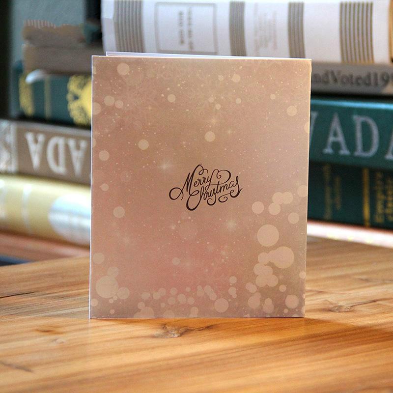 3Pcs/Lot 3D Paper Christmas Cards Navidad Postcards Folding Merry Christmas Card Decoration Natal New Year Gifts Noel Ornaments Xmas