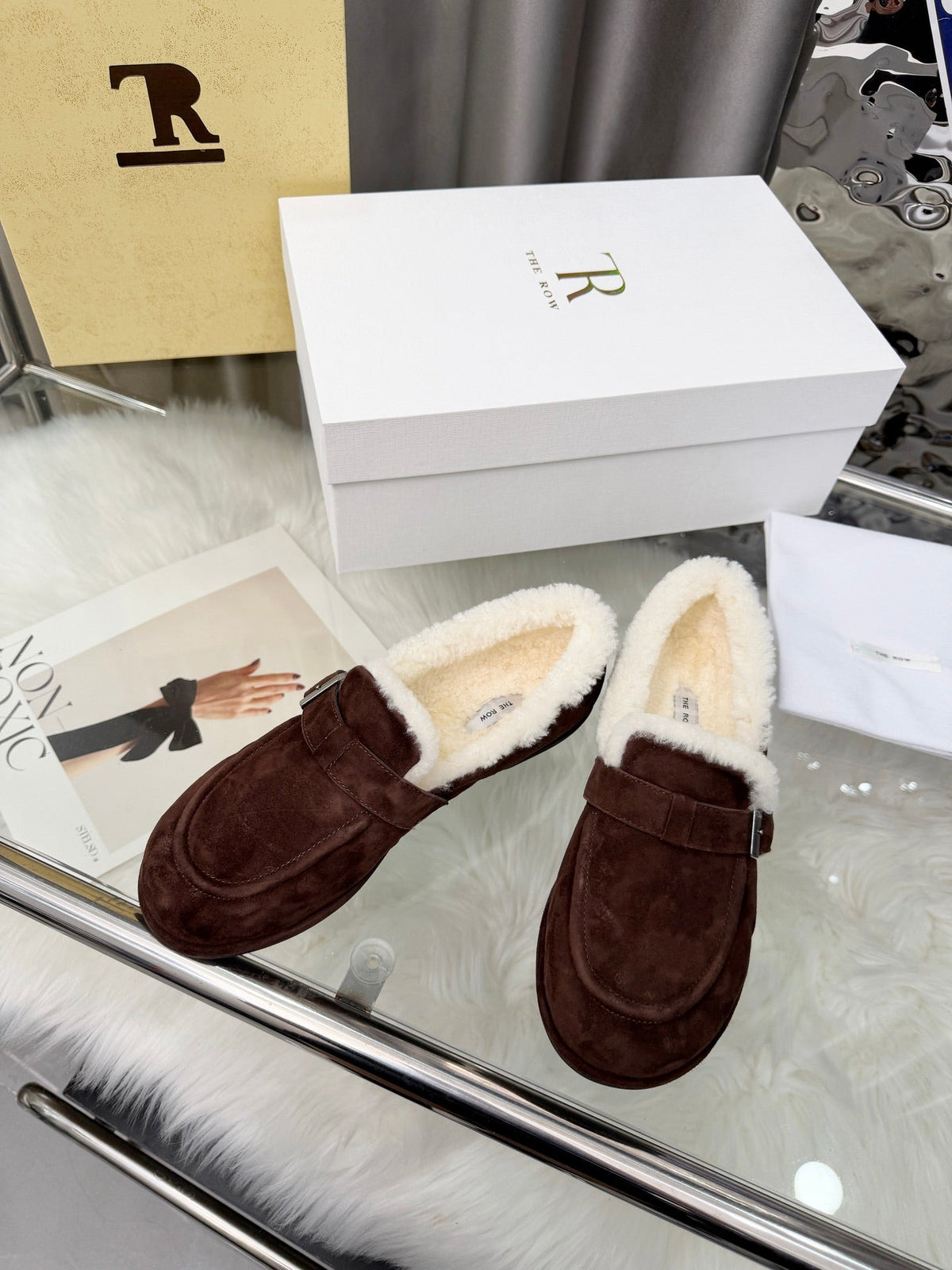 The Row 2025 Loafers Dark Brown Wool 576842