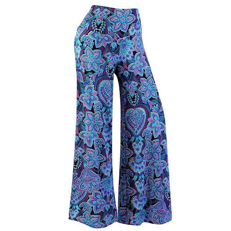 New Loose Striped Printed Trousers Flared Wide-Leg Pants