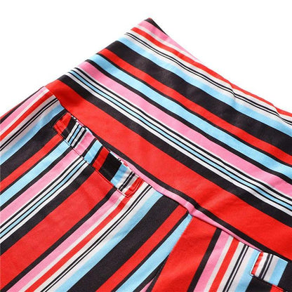 New Loose Striped Printed Trousers Flared Wide-Leg Pants