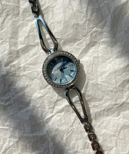 Novelty Blue Alloy Zircon Quartz Movement Watches