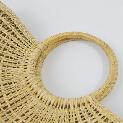 New Beach Portable Simple Moon Hollow Straw Bag
