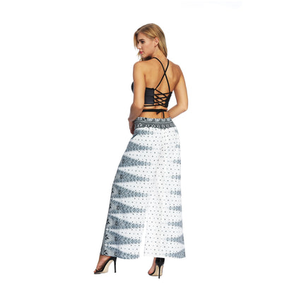New Fashion Ethnic Digital Printing High-Waist Wide-Leg Yoga Pants