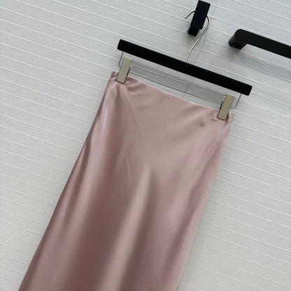 Prada 25 Fishtail Dress Pink Acetate Polyester