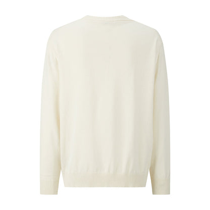 CD Embroidered Logo Sweater Beige Wool Cotton
