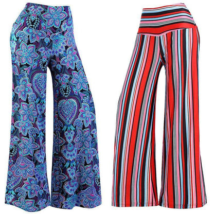 New Loose Striped Printed Trousers Flared Wide-Leg Pants