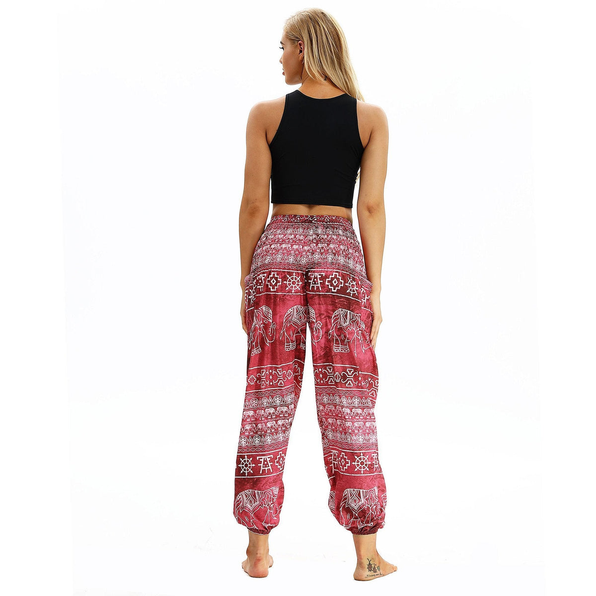 Elephant Big Pattern Digital Printing Yoga Pants Loose Women'S Sports Lantern Pants Belly Dance Casual Yoga Pants 2