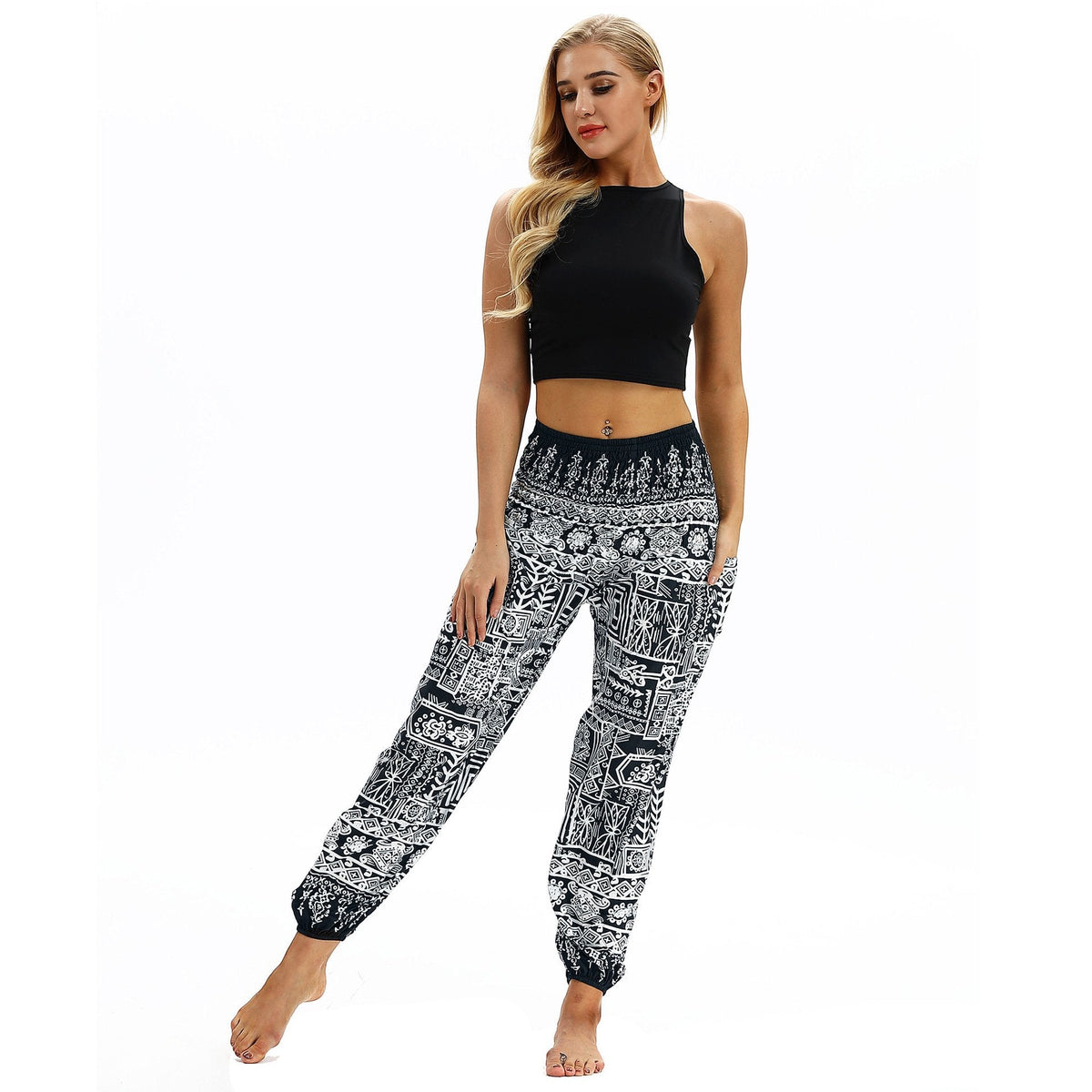 Totem Print Women'S Casual Light Lantern Dance Pants Popular In Autumn Yoga Loose Pants