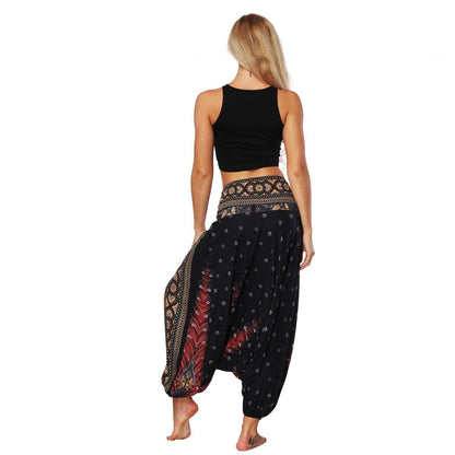 Women Digital Printing Loose Casual Fashion Dance Bloomers Yoga Pants