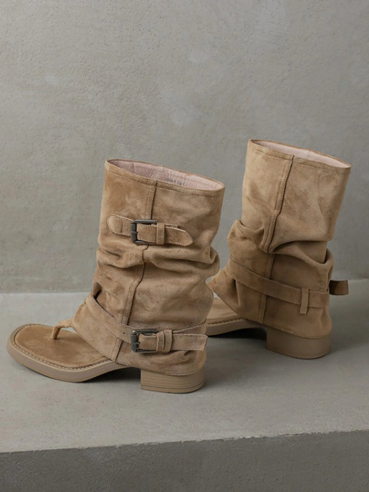 Zara Buckled Open-toe Boots