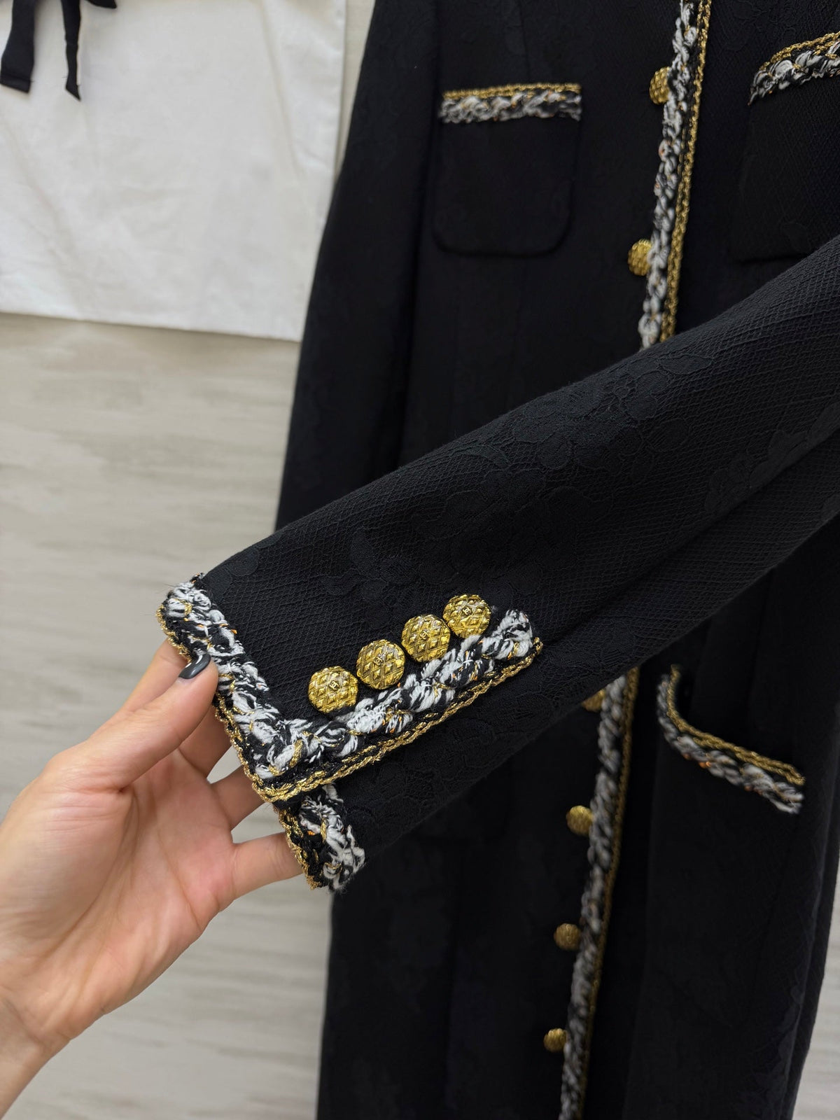 CC Long Coat Black Woven 344727