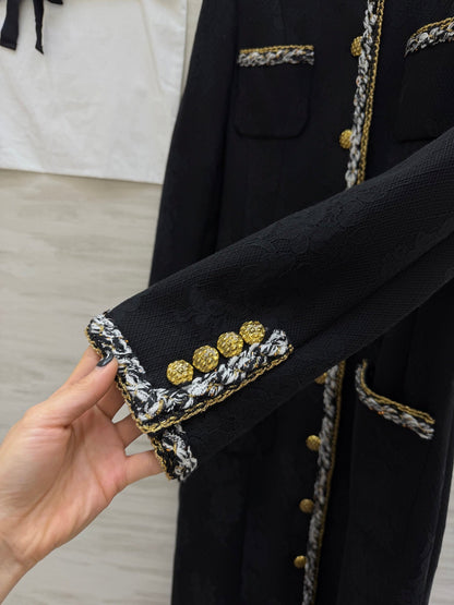 CC Long Coat Black Woven 344727