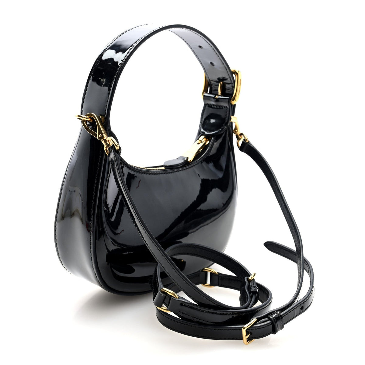 Patent Mini Hobo Black