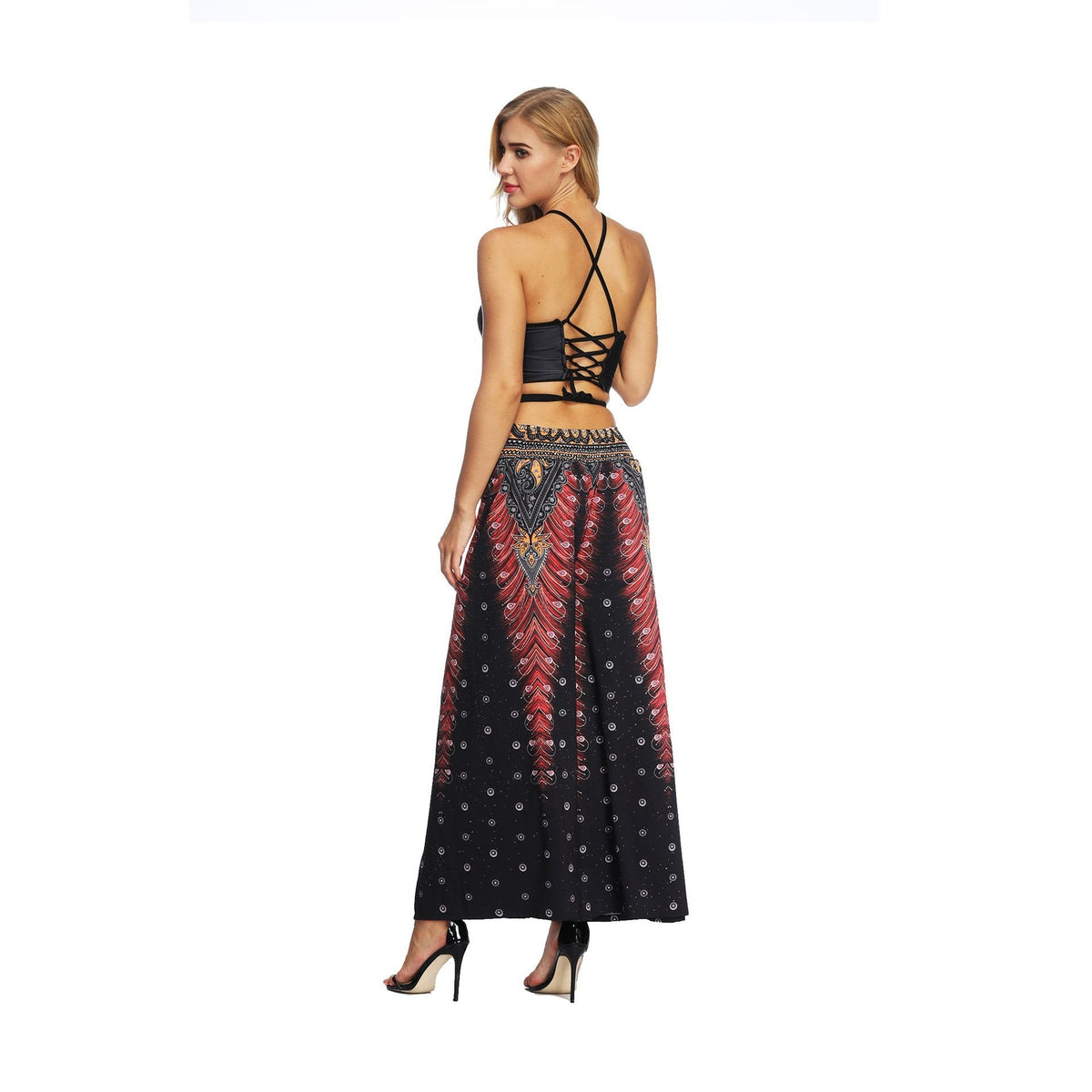 Fashion Ethnic Digital Printing High-Waist Wide-Leg Yoga Pants Leisure 4