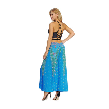 New Fashion Ethnic Digital Printing High-Waist Wide-Leg Yoga Pants