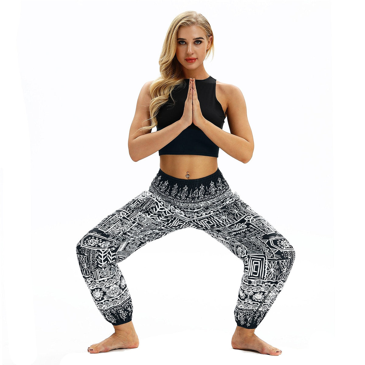 Totem Print Women'S Casual Light Lantern Dance Pants Popular In Autumn Yoga Loose Pants