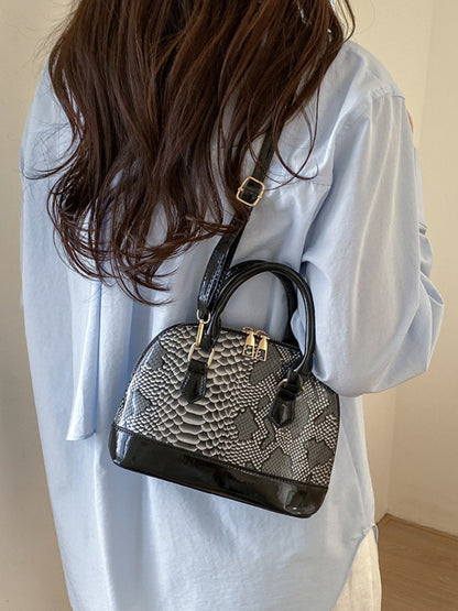 Victoria Snakeskin-patterned Leather Bag