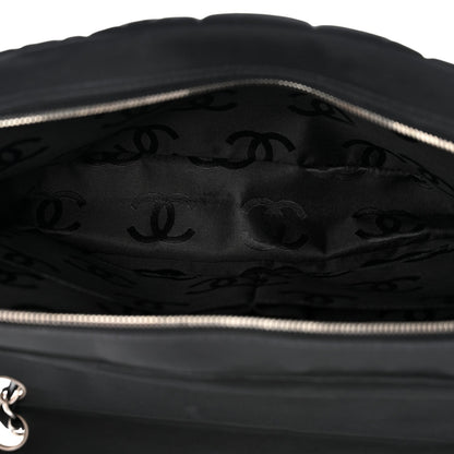 Nylon Square Quilted Flap Black