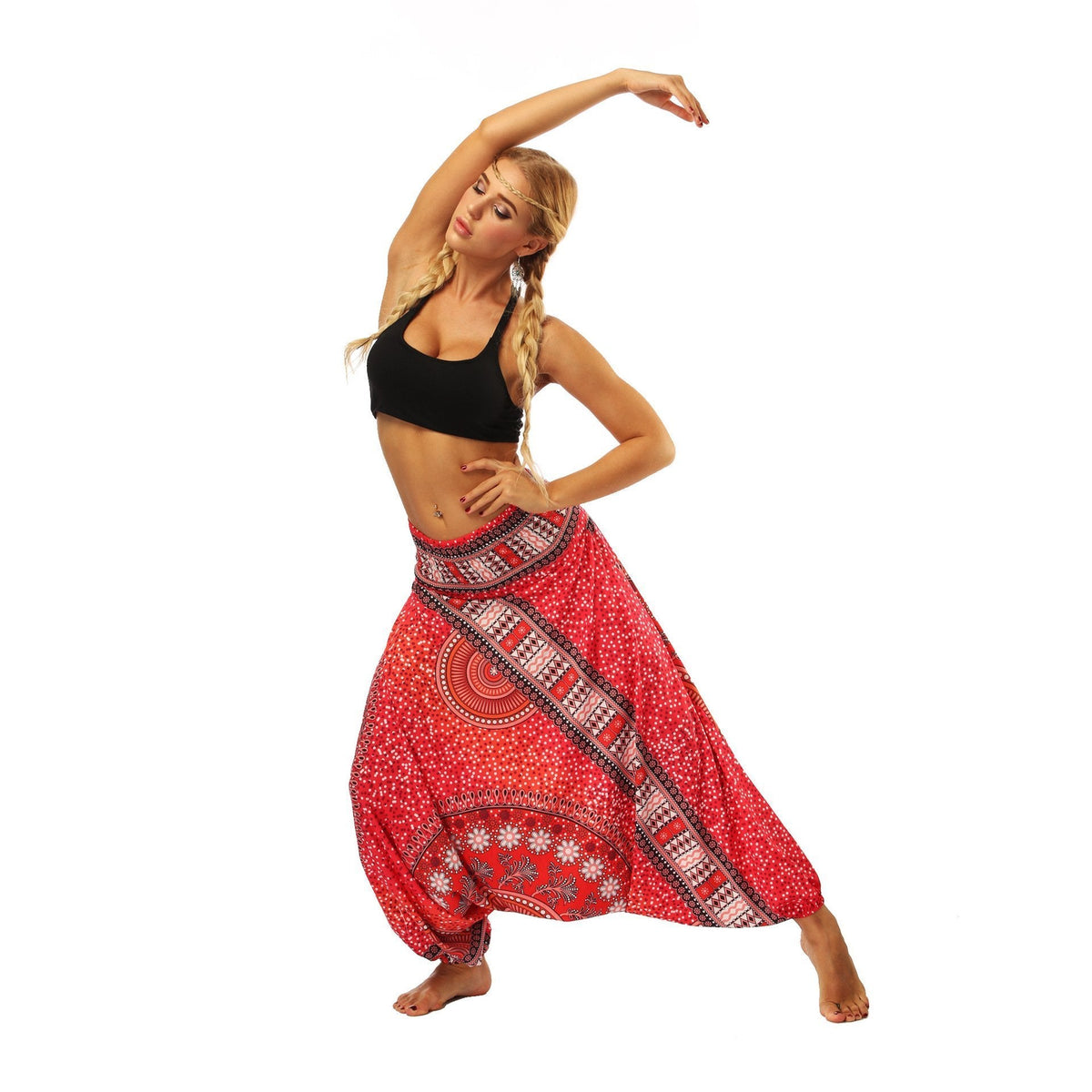 National Wind Style Digital Print Loose Women'S Fitness Yoga Pants Leisure Lantern Yoga Pants