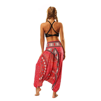 National Wind Style Digital Print Loose Women'S Fitness Yoga Pants Leisure Lantern Yoga Pants