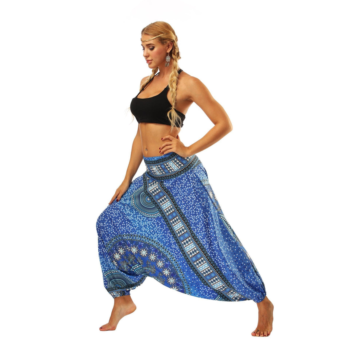 National Wind Style Digital Print Loose Women'S Fitness Yoga Pants Leisure Lantern Yoga Pants