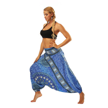 National Wind Style Digital Print Loose Women'S Fitness Yoga Pants Leisure Lantern Yoga Pants