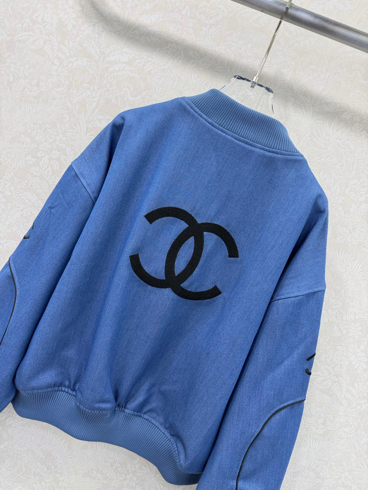 CC 26s Ribbed Collar and Stripe Jacket Blue Denim 353034