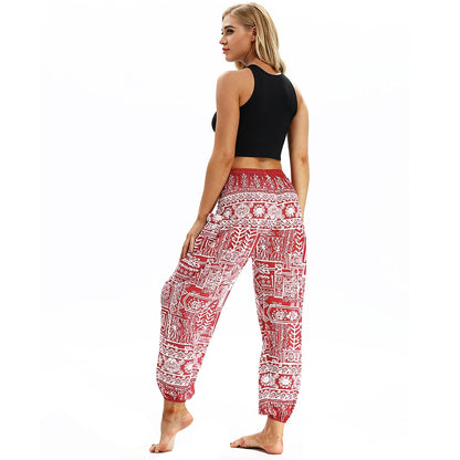 Totem Print Women'S Casual Light Lantern Dance Pants Popular In Autumn Yoga Loose Pants