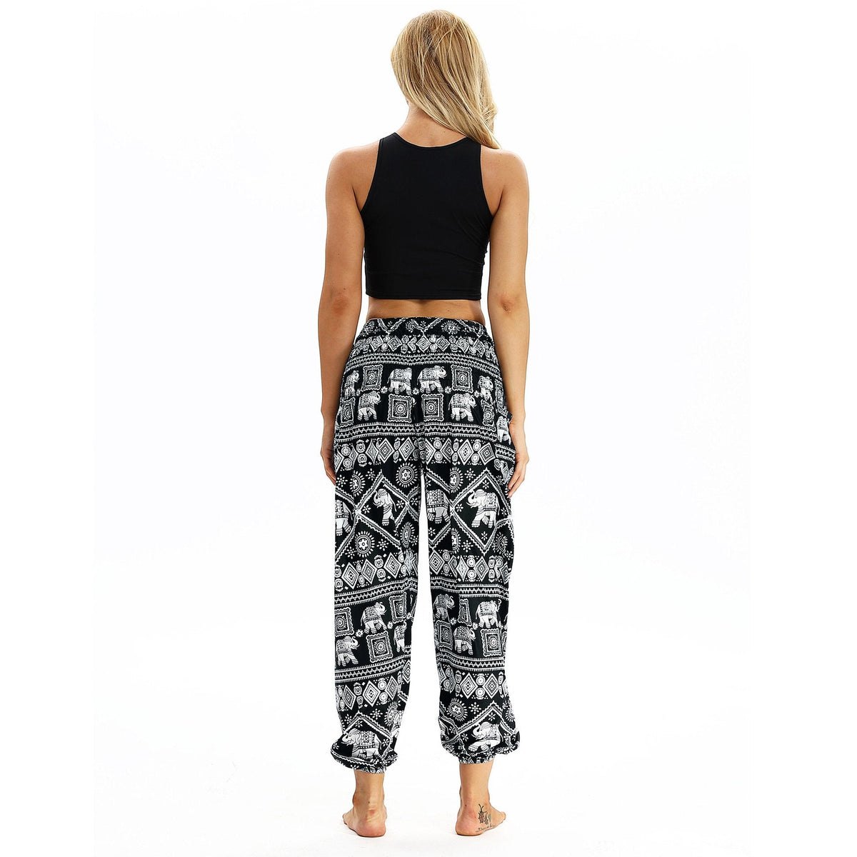 Square Elephant Pattern Digital Printing Yoga Pants Loose Women'S Sports Lantern Pants Belly Dance Casual Yoga Pants 3