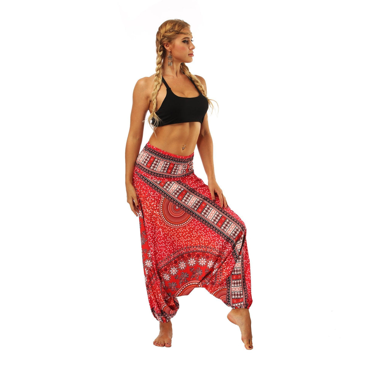 National Wind Style Digital Print Loose Women'S Fitness Yoga Pants Leisure Lantern Yoga Pants