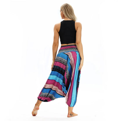Cross-Border New Digital Print Women'S Fitness Yoga Pants Leisure Loose European And American Lantern Pants Women'S Fashion Wholesale.