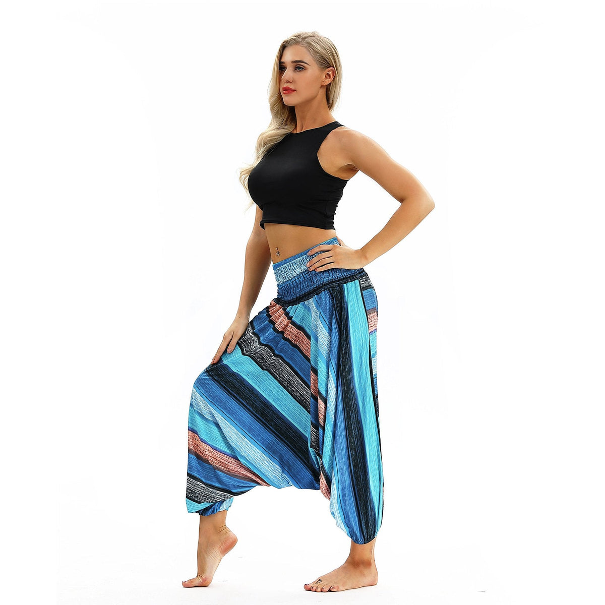 Cross-Border New Digital Print Women'S Fitness Yoga Pants Leisure Loose European And American Lantern Pants Women'S Fashion Wholesale.